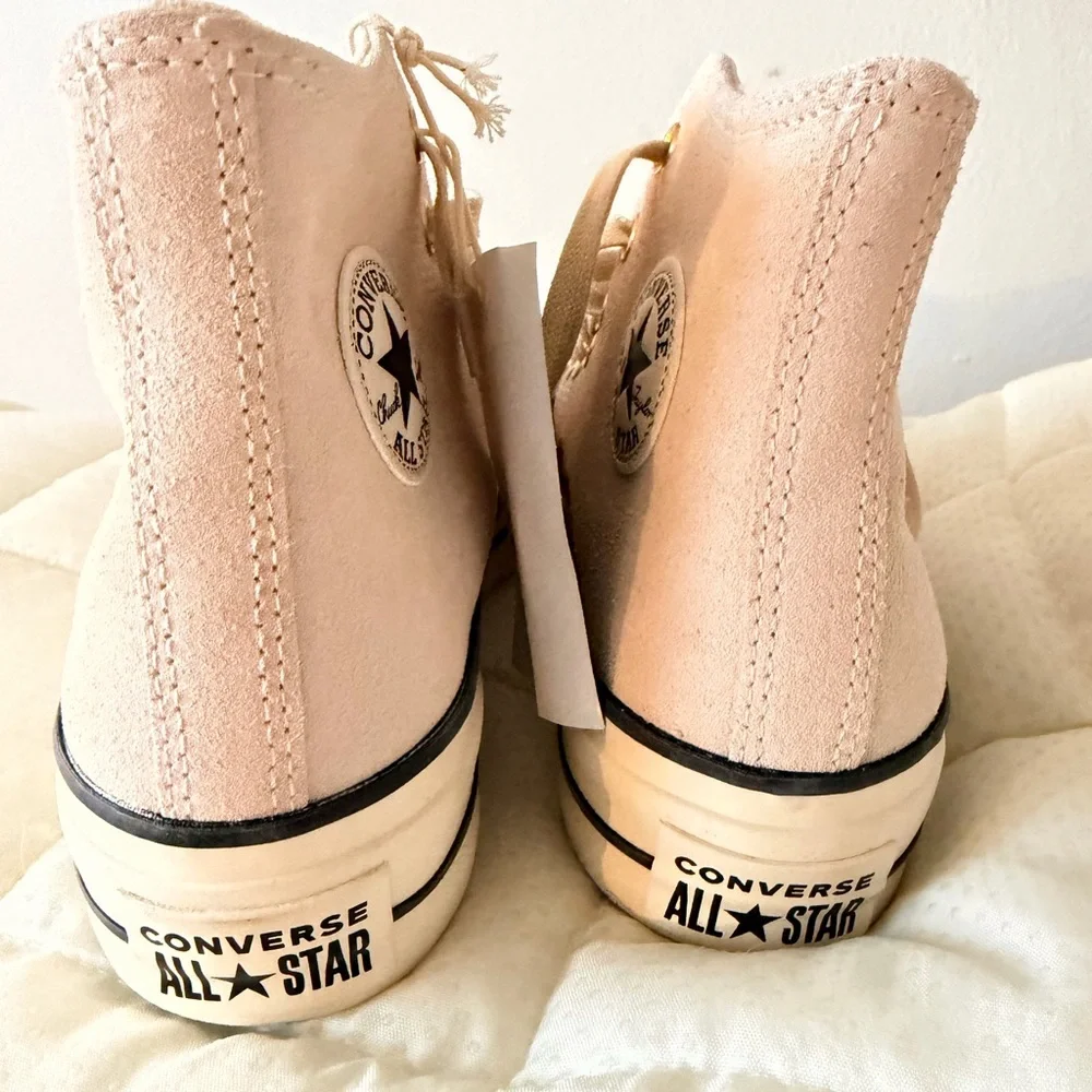 Converse High Top Sneakers in Light Pink with Cream Sole - Picture 5 of 6